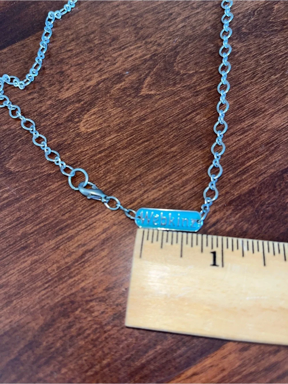 Webkinz Kids Silver Chain Necklace with Turquoise Tag